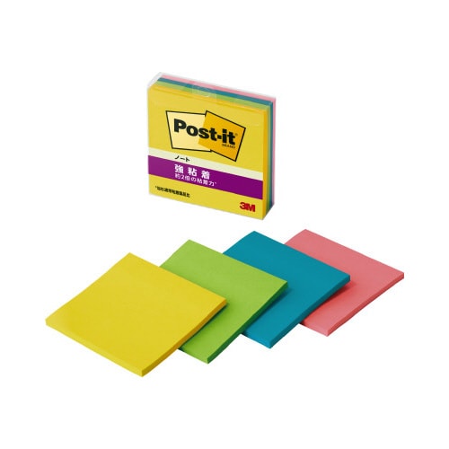 強粘着ノートマルチカラー8 75×75 4冊