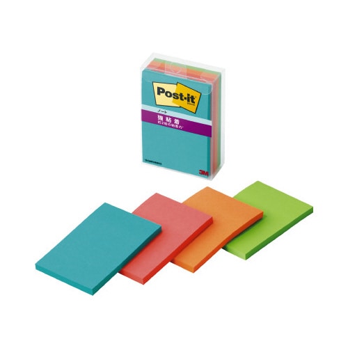 ポストイット強粘着マルチカラー1 75×50 4冊