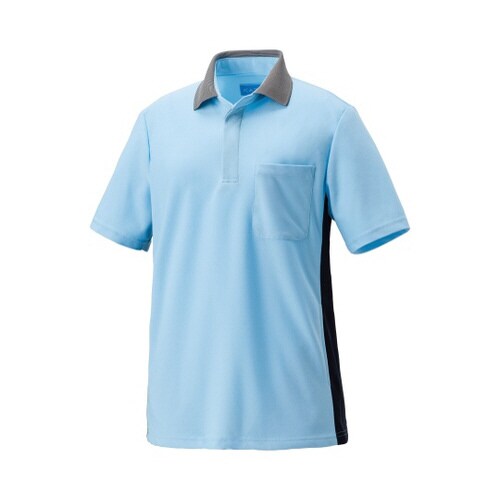 ポロシャツ サックスxダークネイビー S