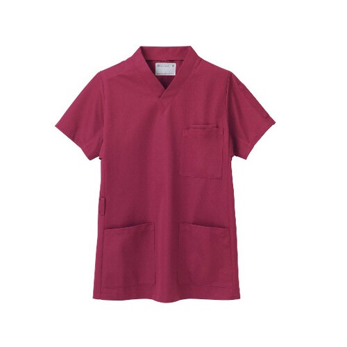 スクラブ 兼用 半袖 バーガンディ 9L