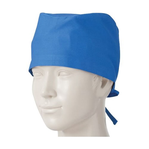手術帽子(後ヒモ式)ブルーフリー ポリエステル