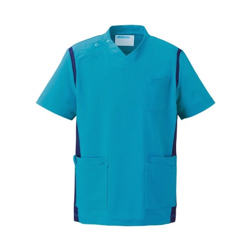 スクラブ(男女兼用) ターコイズxネイビー LL