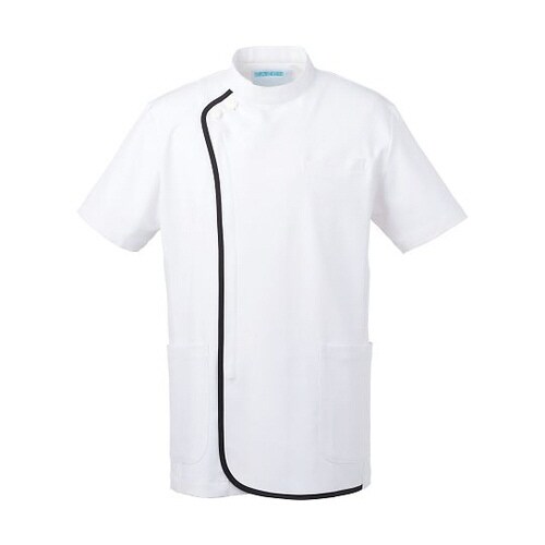 メンズジャケット半袖 ホワイトxネイビー LL