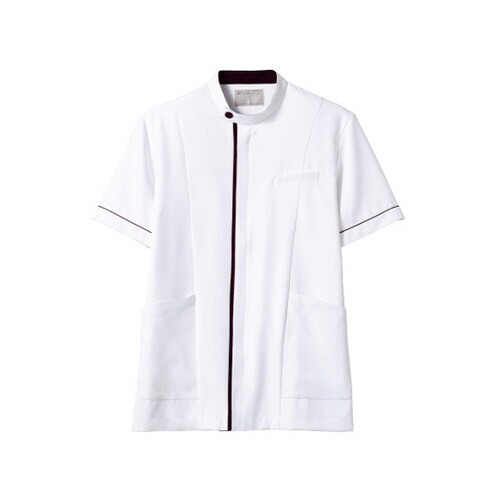 ジャケット メンズ 半袖 白/ワイン 4L