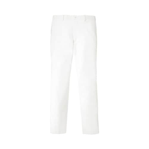 メンズスリムストレートパンツ ホワイト L