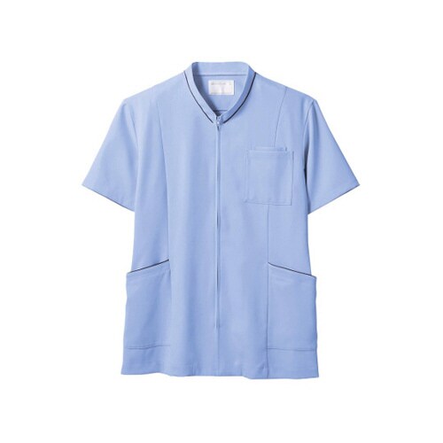 スクラブ 兼用 半袖 ブルー/ネイビー 4L