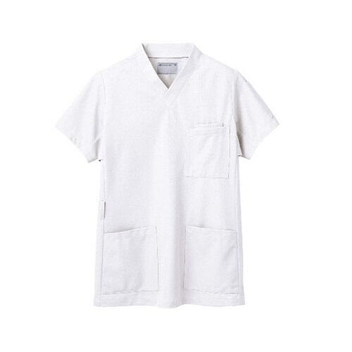 スクラブ 兼用 半袖 白 9L