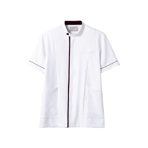 ジャケット メンズ 半袖 白/ワイン S