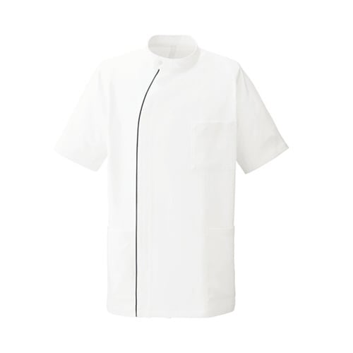 メンズジャケット半袖 ホワイトxネイビー S