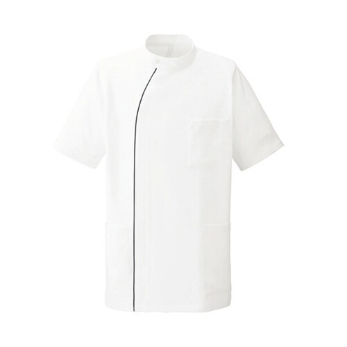 メンズジャケット半袖 ホワイトxネイビー L