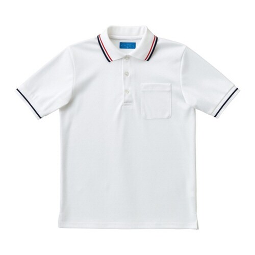 ライン入りポロシャツ ホワイト SS