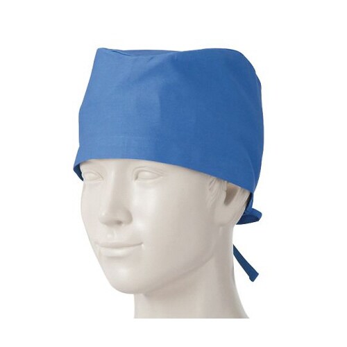 手術帽子(後ヒモ式)ブルーフリー 葛城 綿100%