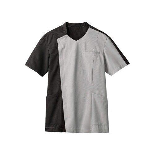 メンズ半袖 シルバーグレイ;チャコールグレイ 7L