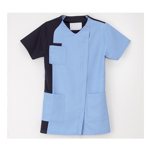 男女兼用スクラブ スカイブルー+ネイビー SS