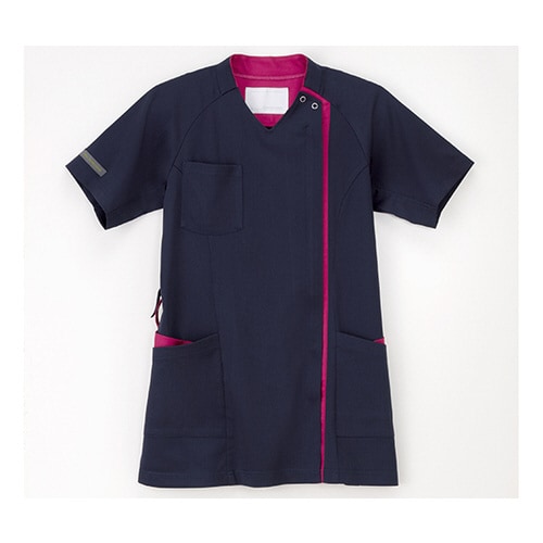 女子スクラブ ネイビー+ピンク L