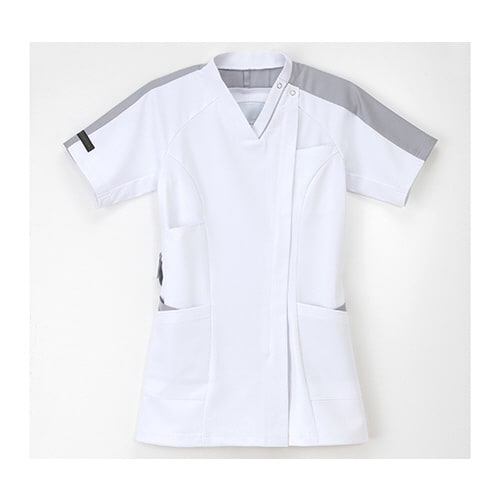 女子スクラブ Tシルバーグレー S