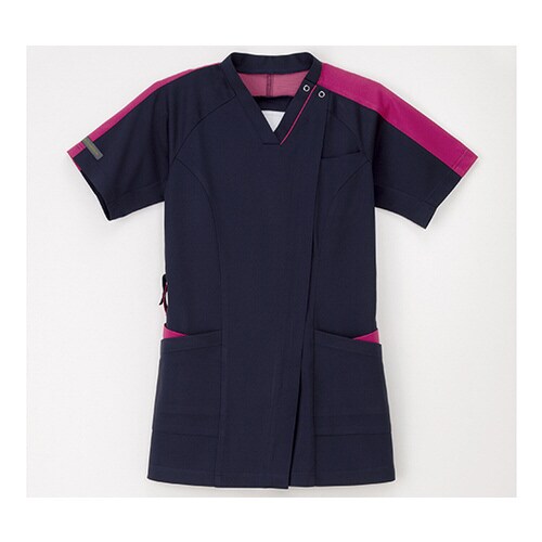 女子スクラブ ネイビー+ピンク LL