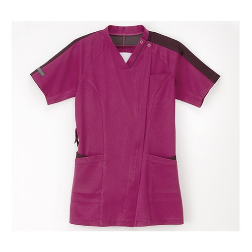 女子スクラブ ディープピンク+ボルドー S