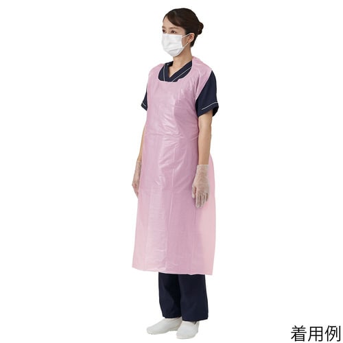 竹虎ビニールエプロンP ピンク 100枚入