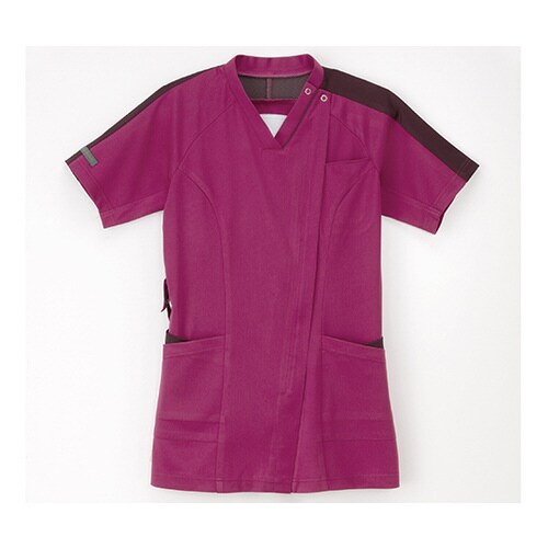 女子スクラブ ディープピンク+ボルドー LL