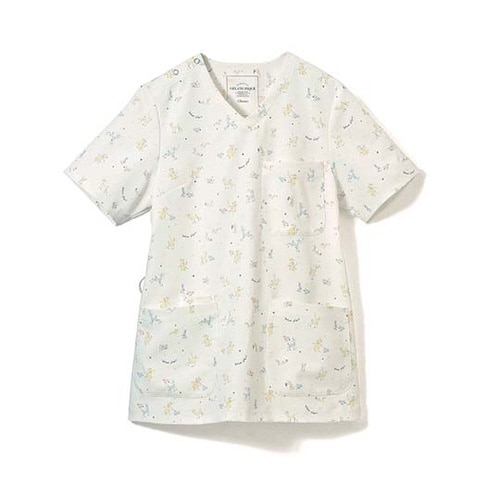 プリントスクラブ 白地×アニマル柄 EL