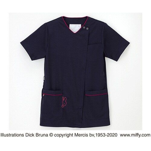 女子スクラブ ネイビー+ピンク S