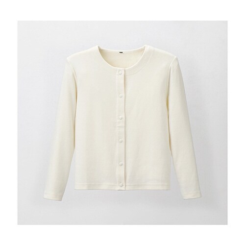 くるみボタンカーディガン アイボリー L