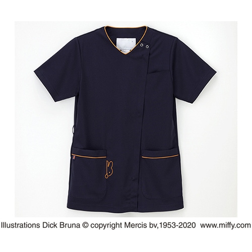 女子スクラブ ネイビー+オレンジ S