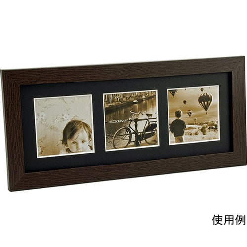 ましかく窓フレーム 3窓 ブラウン