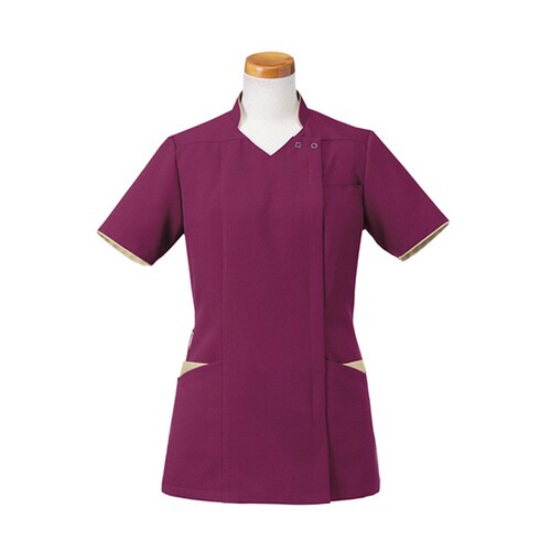 半袖スクラブジャケット(レディース) S W×B