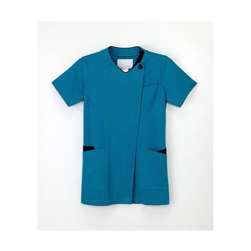 女子スクラブ ターコイズ+ネイビー LL