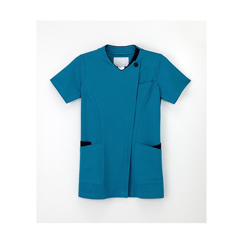 女子スクラブ ターコイズ+ネイビー S