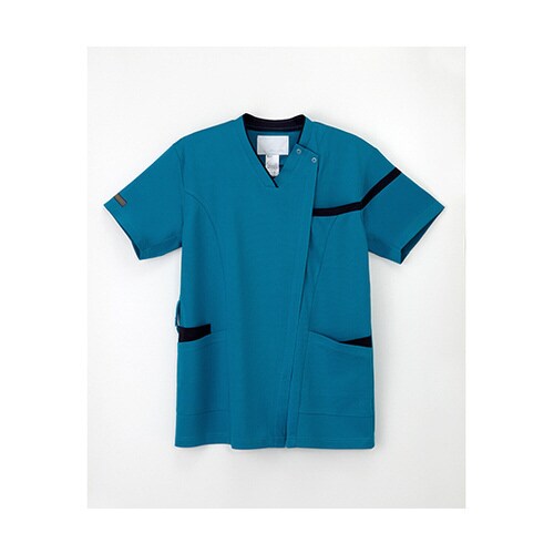 男女兼用スクラブ ターコイズ+ネイビー BL