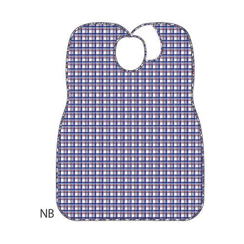 大人用食事エプロン 格子柄 ネイビー