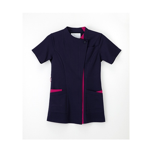 女子スクラブ ネイビー+ピンク L