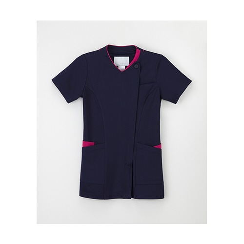 女子スクラブ ネイビー+ピンク L