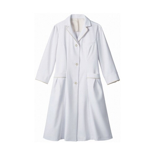 ドクターコートレディス7分袖 白/ゴールド L