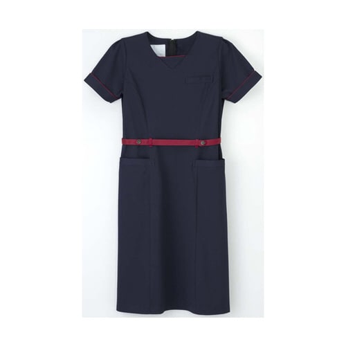 ワンピース ネイビー+バーガンディ L