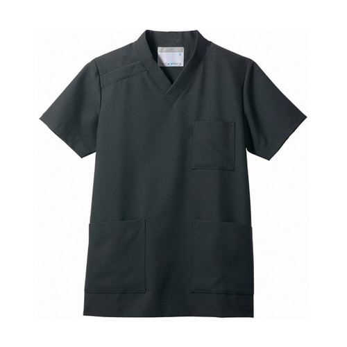 スクラブ 兼用 半袖 黒 S