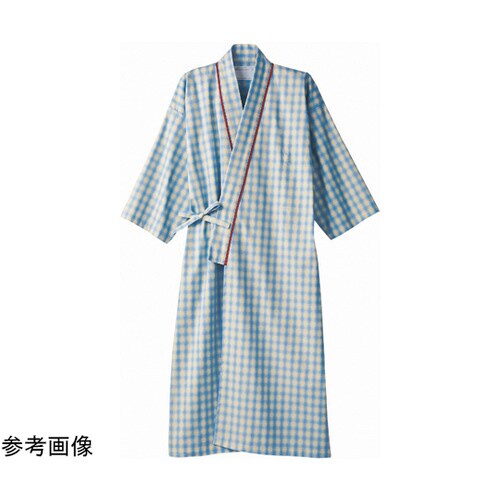 患者衣 兼用 8分袖 サックス/ベージュ 3L