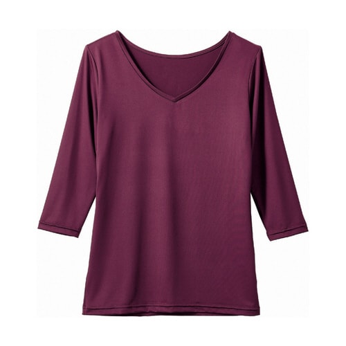 インナーレディス 7.2分袖 ワイン S