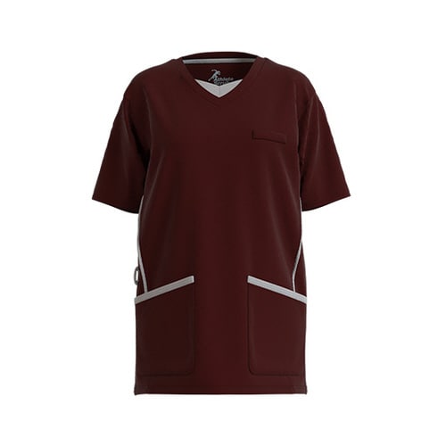 アスリート・スクラブ(男女兼用)LL ワイン