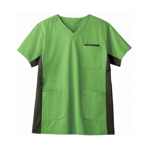 スクラブ 兼用 半袖 リーフグリーン/オリーブ L