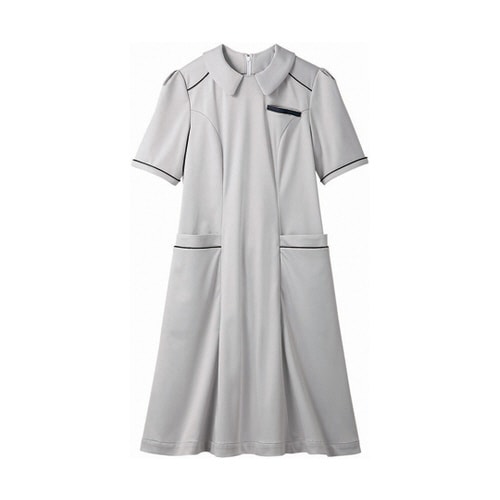 ナースワンピース レディス半袖ライトグレー 3L