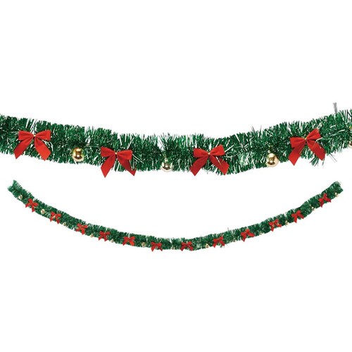 メタリッククリスマスガーランド 270cm 6本入
