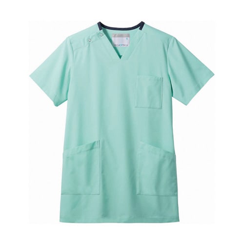 スクラブ 兼用 半袖 Mミント/ネイビー S