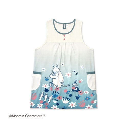 ムーミン エプロン ブルーグリーン/アイボリー