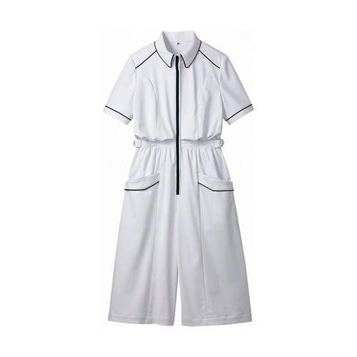 オールインワン レディス 半袖 ホワイト LL