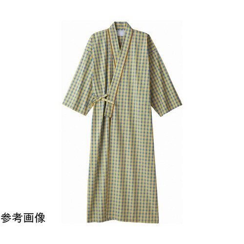 患者衣 兼用 8分袖 ブルー/イエロー M