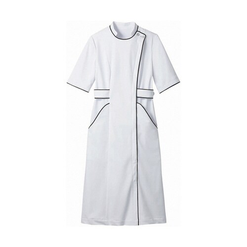 ナースワンピース レディス半袖 ホワイト M